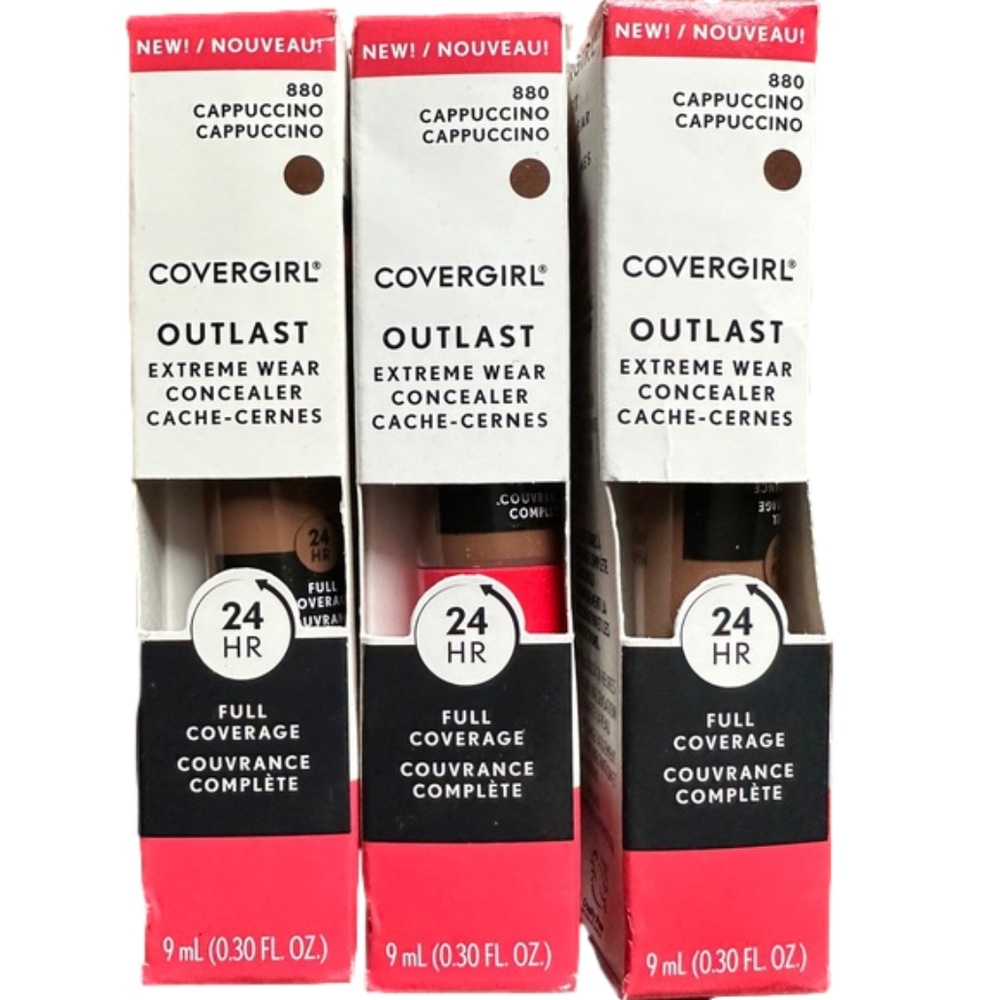 New 2 Covergirl Outlast Extreme Wear Concealer Full Coverage 880 Cappuccino‎